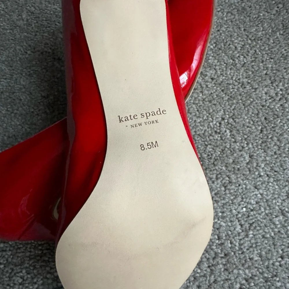 Kate Spade New York Vida Heels Women’s‎ Patent Leather Red Pumps Size 8.5